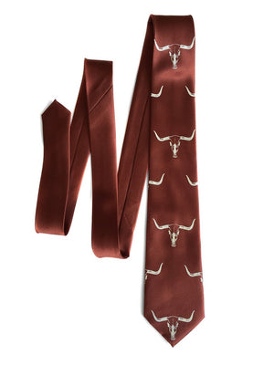 Men's Longhorn Steer Print Necktie - Cyberoptix Tie Lab