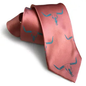 Men's Longhorn Steer Print Necktie - Cyberoptix Tie Lab