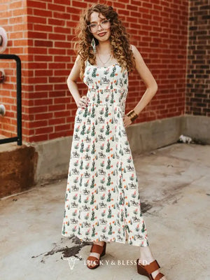 Front Slit Smocked Dress - Lucky & Blessed