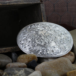 Small Oval Engraved Buckle- Austin Accent, Inc.
