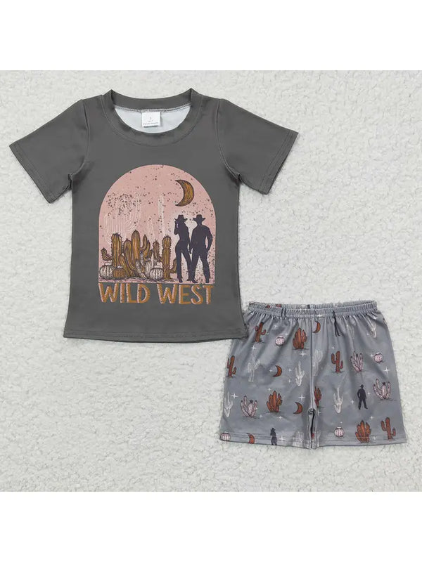 Boys Wild Western Summer Shorts Sets