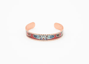 Bracelet Narrow Red W/Feathers