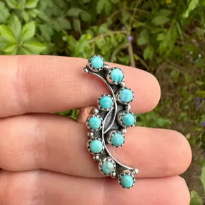Turquoise Sterling Twister Ring - Nizhoni Traders LLC