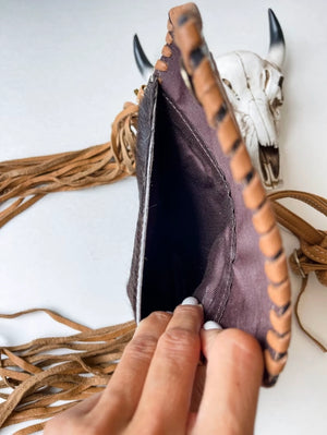 The Cassie Tooled Crossbody Cowhide Purse - Boho Ranch