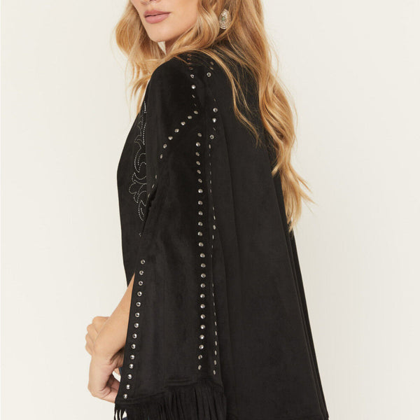 Women's Fringe Studded Cape - Rock & Roll Denim