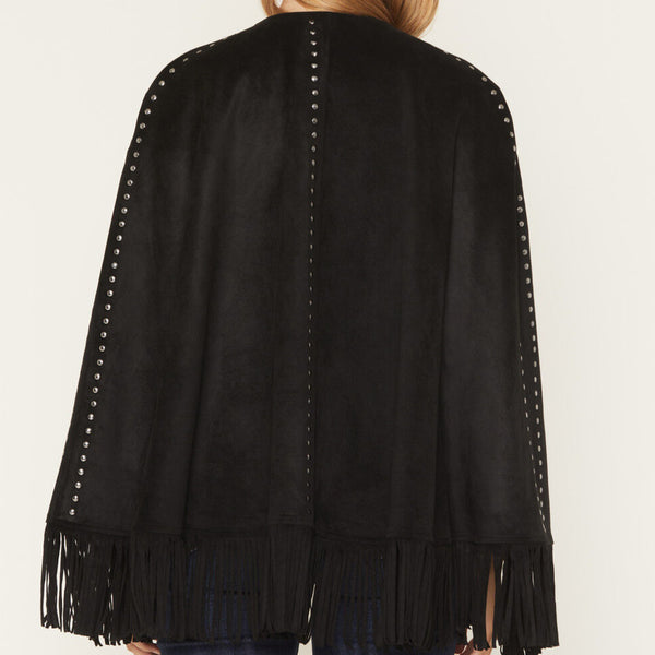 Women's Fringe Studded Cape - Rock & Roll Denim