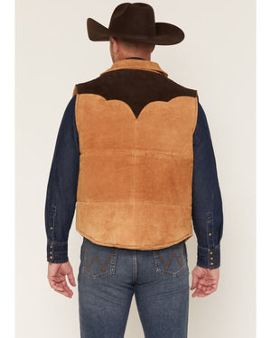 Men's Suede Color Block Snap Puffer Vest - Cripple Creek