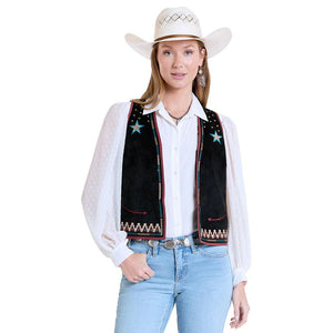 Women's Black Studded Vest - Rock & Roll Denim