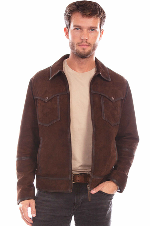 Big and Tall Men's Leather Jacket -Scully