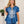 Women's Denim Puff Sleeve Peplum Top - Lucky & Blessed