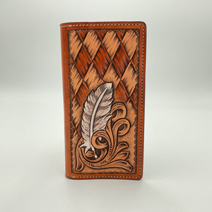 Hamley Roper Hand Cut Basket w/ Feather Wallet