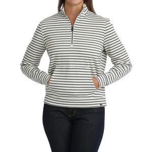 Women's Striped 1/4 Zip Pullover - Cinch