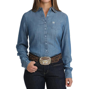 Women's Chambray L/S Button Western Shirt - Cinch