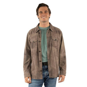 Men's Distressed Shirt Jacket- Scully