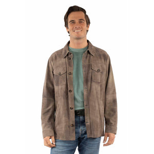 Men's Distressed Shirt Jacket- Scully
