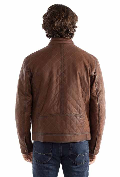 Men's Quilted Leather Jacket - Scully