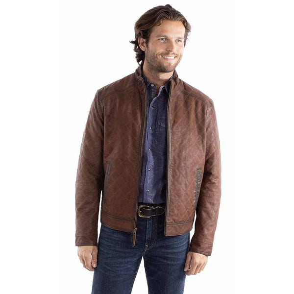 Men's Quilted Leather Jacket - Scully