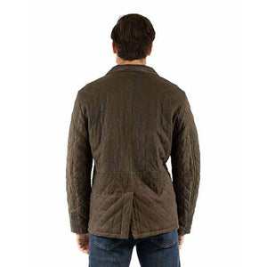 Men's Quilted Leather Jacket- Scully