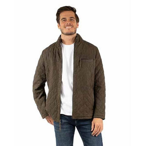 Men's Quilted Leather Jacket- Scully