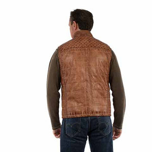 Men's Quilted Leather Vest - Scully