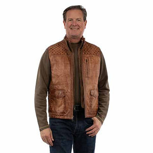 Men's Quilted Leather Vest - Scully
