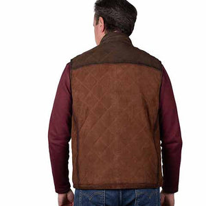 Men's Leather Quilted Vest - Scully