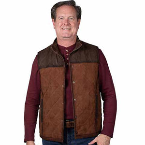 Men's Leather Quilted Vest - Scully