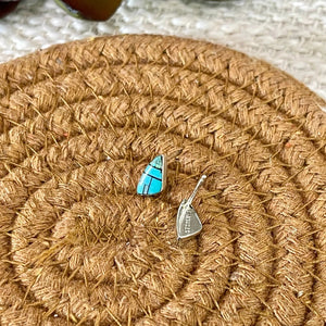 Sterling Silver & Turquoise Inlay Post E/R - Nizhoni Traders