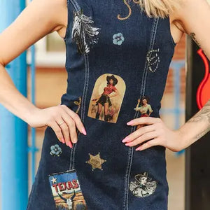 Women's Sleeveless Denim Dress - Lucky & Blessed