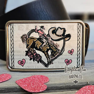 Cowboy Love Belt Buckle - Bungalow Blue Trading Co