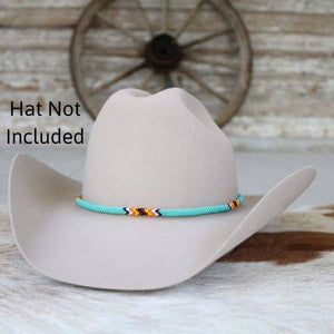 Round Beaded Hat Band (Turquoise) - Willow Lane Hat Co.