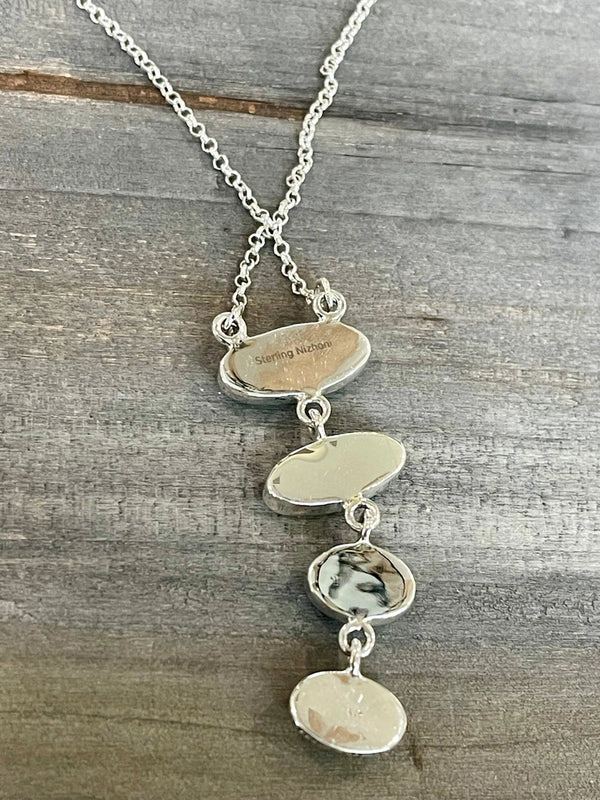 Royston Turquoise 4 Stone Drop Necklace - Nizhoni Traders LLC