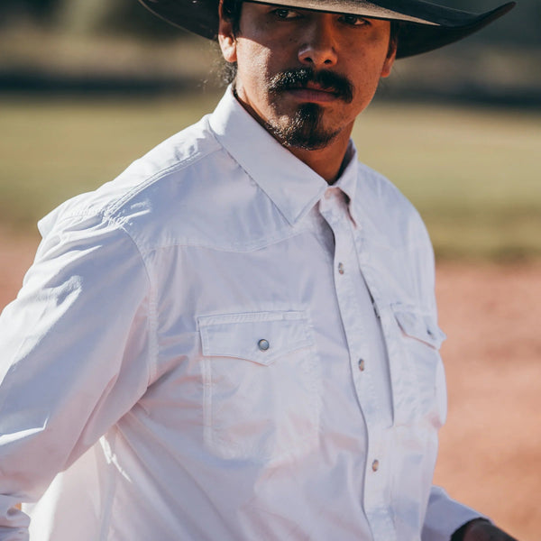 MEN'S WHITE RANGETEK WESTERN GUIDE SNAP SHIRT - Schaefer Outfitter
