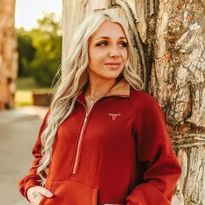 Women's Quarter Zip Sweatshirt - Lucky and Blessed