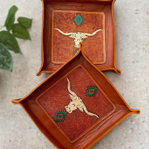 Mini Leather Tray - Western Linen