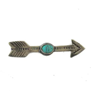Arrow Pin with Turquoise - J Alexander Rustic Silver