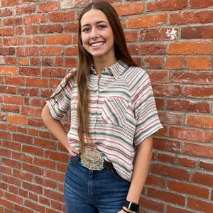 Women's Stripe Boyfriend Fit Shirt - Cruel Girl