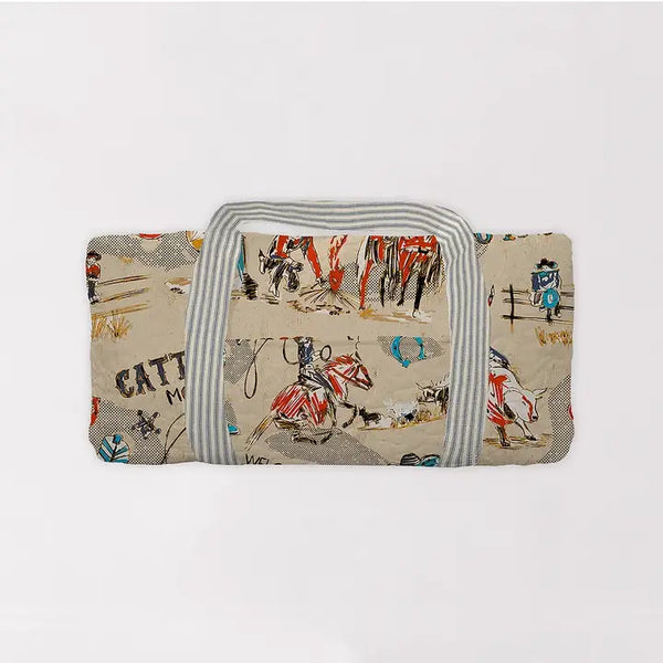 Cattle Drive Linen Weekender Duffle Bag - Ida Mae Home