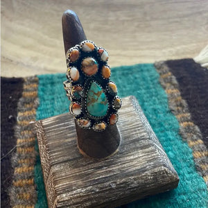 Turquoise Spice & Sterling Ring - Nizhoni Traders LLC