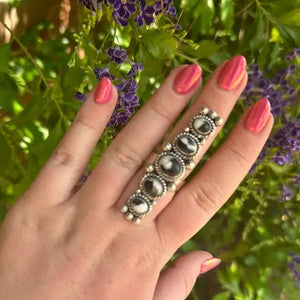 White Buffalo Sterling Ring - Nizhoni Traders LLC