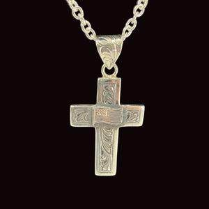 The American Flag Cross Pendant  - Vogt Silversmiths