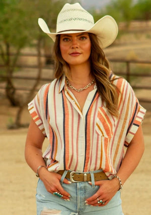 The Hallie Striped Shirt - Cotton & Rye