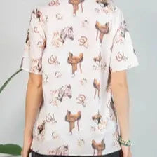 Horse Saddle Print Shirt - Avery