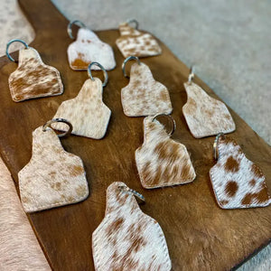 Yeehaw Cowhide & Leather Keychain - Western Linens