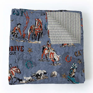 Cattle Drive Chambray Baby Blanket - Ida Mae Home