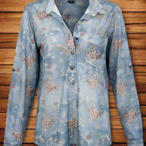 Tasha Polizzi Western Lee Horse Print Shirt Front
