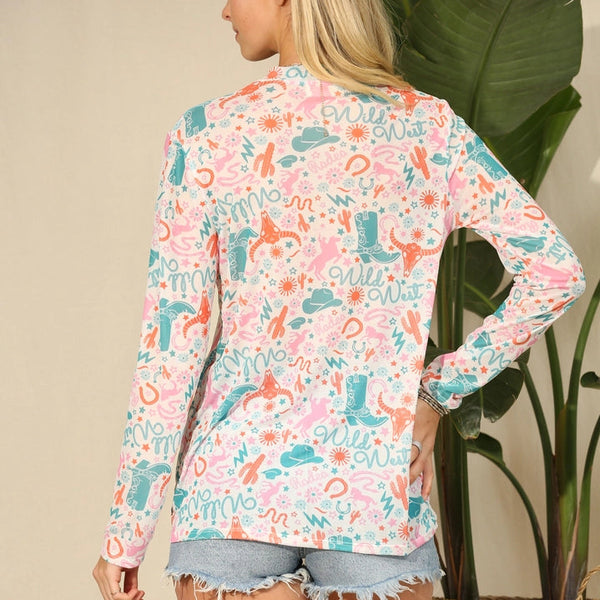 Wild West Longhorn Mesh Top - Avery