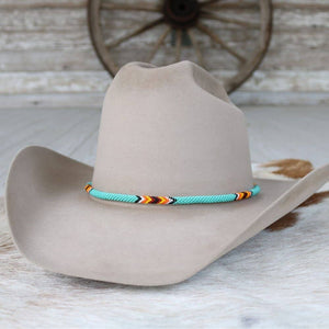 Round Beaded Hat Band (Turquoise) - Willow Lane Hat Co.