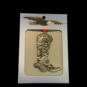 Cowboy Boot Ornament - Heritage Pewter