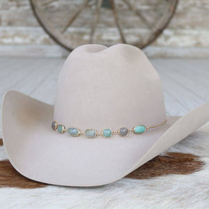 Turquoise & Grey Stone Chain Hat Band/Ada– Willow Lane Hat Co.